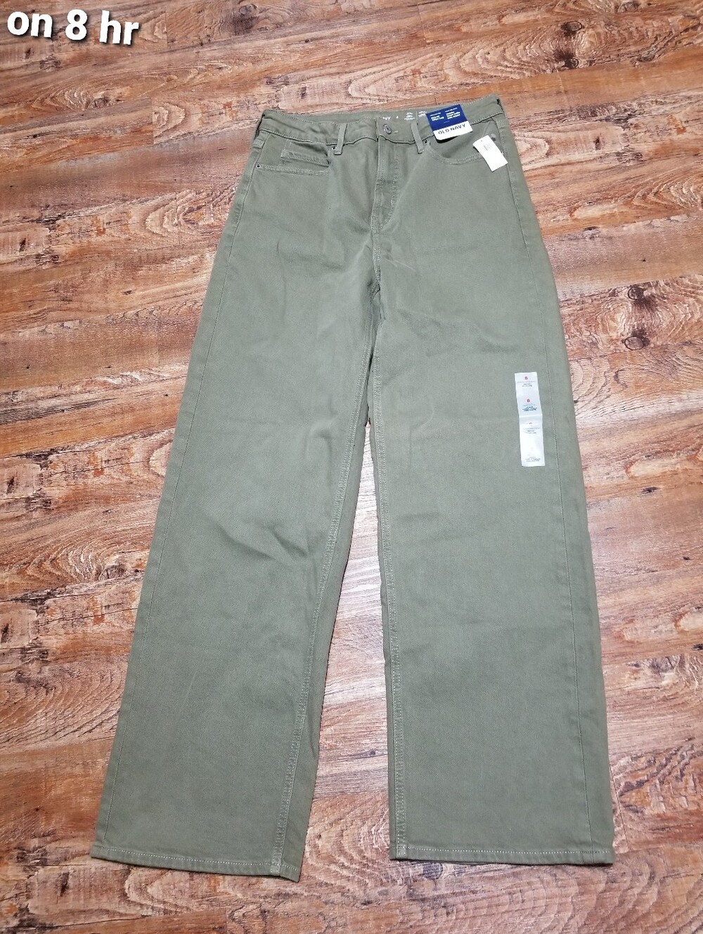 Old Navy Jean Wide Leg Olive Green High Rise 8 Nwtags